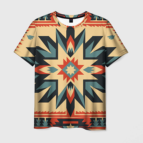 Мужская футболка Орнамент в стиле американских индейцев / 3D-принт – фото 1