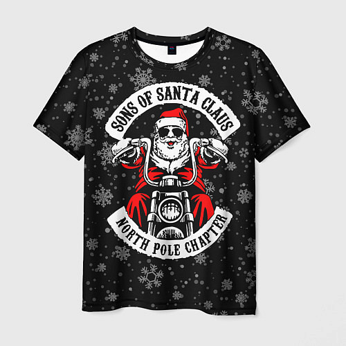 Мужская футболка Sons of Santa Claus north pole chapter / 3D-принт – фото 1