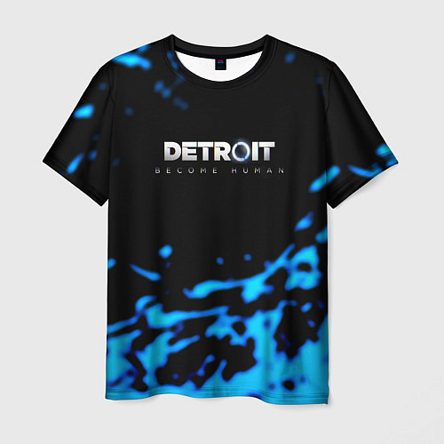 Мужская футболка Detroit become human голубая кровь / 3D-принт – фото 1