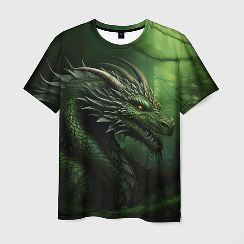 Мужская футболка Зеленый дракон символ 2024 / 3D-принт – фото 1