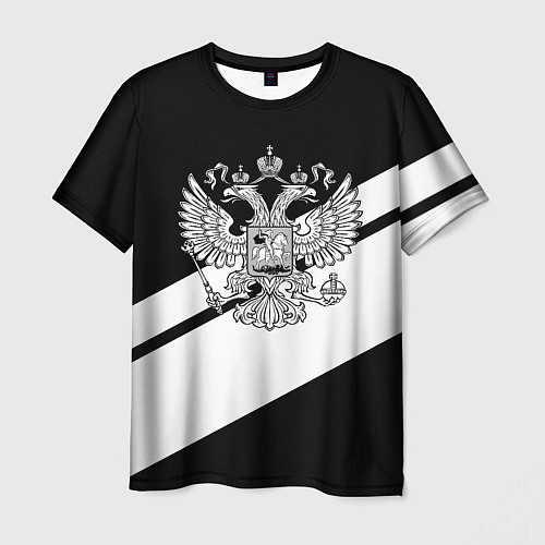 Мужская футболка Россия спорт полосы герб / 3D-принт – фото 1