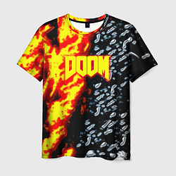 Футболка мужская Doom огненное лого, цвет: 3D-принт