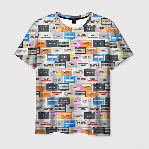 Мужская футболка Ретро магнитофонные кассеты / 3D-принт – фото 1