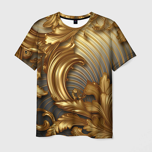 Мужская футболка Золотая текстура и абстракции / 3D-принт – фото 1