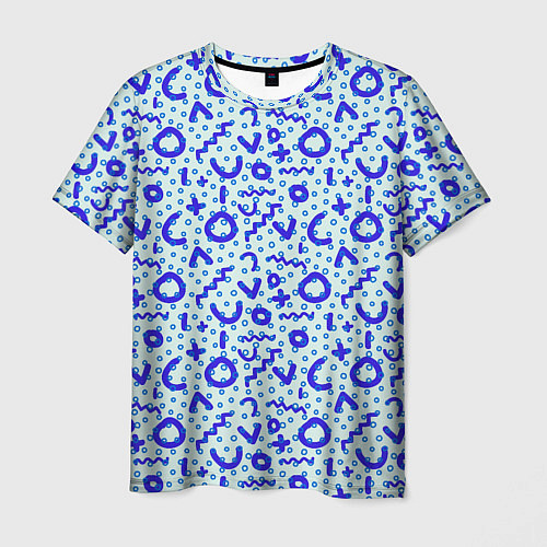 Мужская футболка Синие каракули / 3D-принт – фото 1