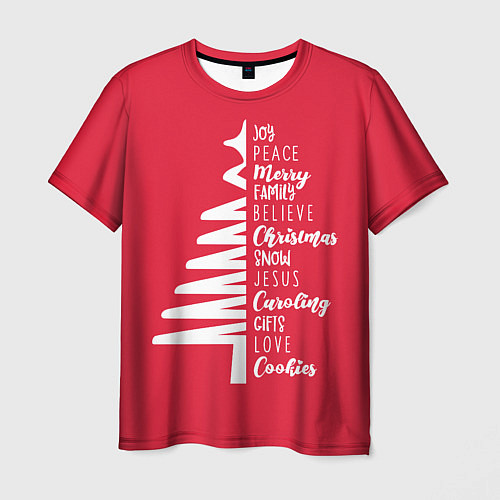 Мужская футболка Christmas tree is happiness / 3D-принт – фото 1