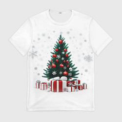 Футболка мужская Рождественская ель, цвет: 3D-принт