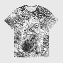 Мужская футболка Воин с топором и медведь