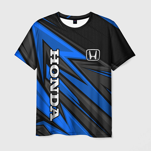 Мужская футболка Honda motors - синяя спортивная абстракция / 3D-принт – фото 1