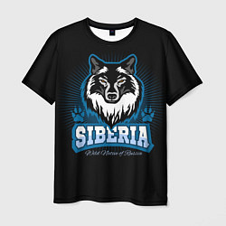 Футболка мужская Сибирь - волк, цвет: 3D-принт