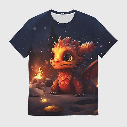 Мужская футболка Сияющий ледяной дракон / 3D-принт – фото 1