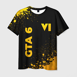 Футболка мужская GTA 6 - gold gradient вертикально, цвет: 3D-принт