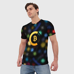 Футболка мужская Bitcoin logo criptomoney, цвет: 3D-принт — фото 2