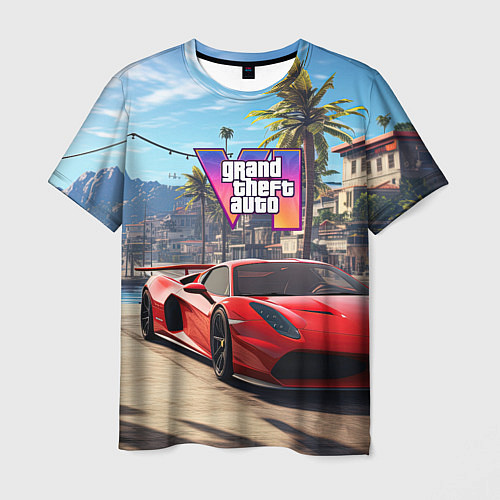 Мужская футболка GTA 6 red auto / 3D-принт – фото 1