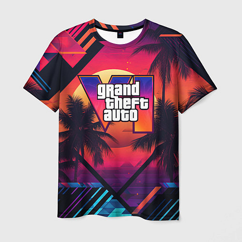 Мужская футболка GTA 6 аbstract logo / 3D-принт – фото 1