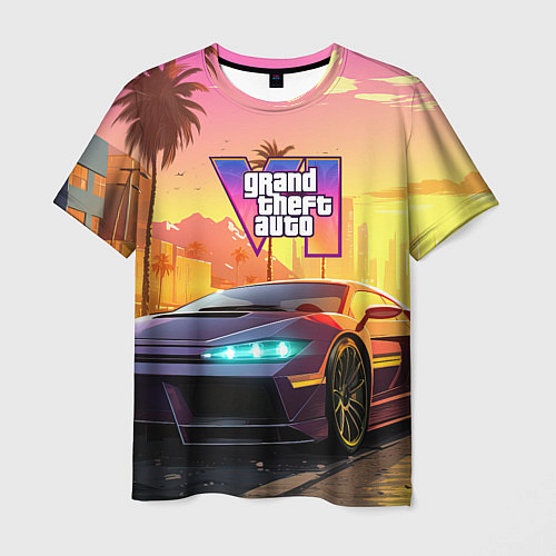 Мужская футболка Auto GTA 6 / 3D-принт – фото 1