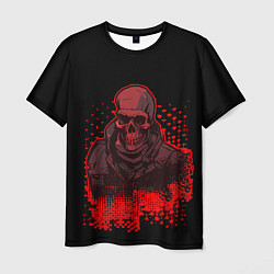 Футболка мужская Красный скелет на чёрном фоне, цвет: 3D-принт