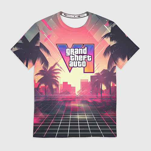Мужская футболка GTA 6 retro abstract logo / 3D-принт – фото 1