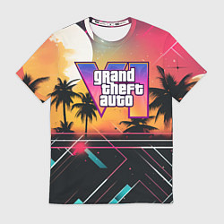 Футболка мужская GTA 6 night logo, цвет: 3D-принт