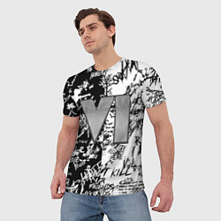 Футболка мужская GTA 6 чб, цвет: 3D-принт — фото 2