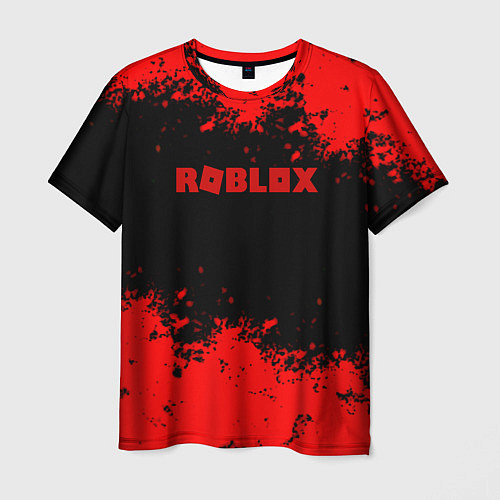 Мужская футболка Роблокс краски красные / 3D-принт – фото 1