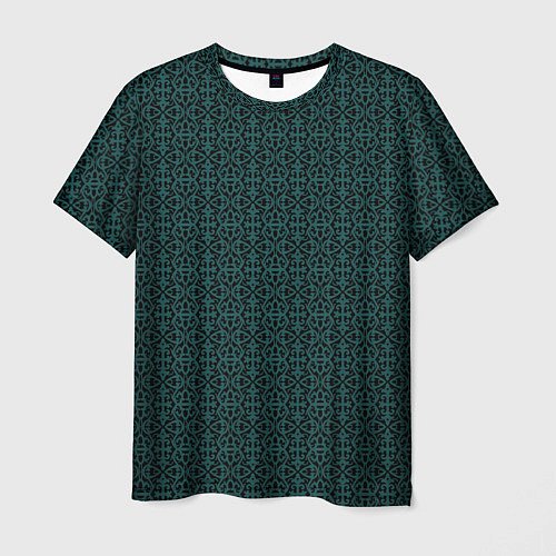 Мужская футболка Ажурный тёмно-зелёный / 3D-принт – фото 1