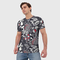 Футболка мужская Разные грибы, цвет: 3D-принт — фото 2