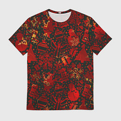 Мужская футболка Ёлочные игрушки и ёлки