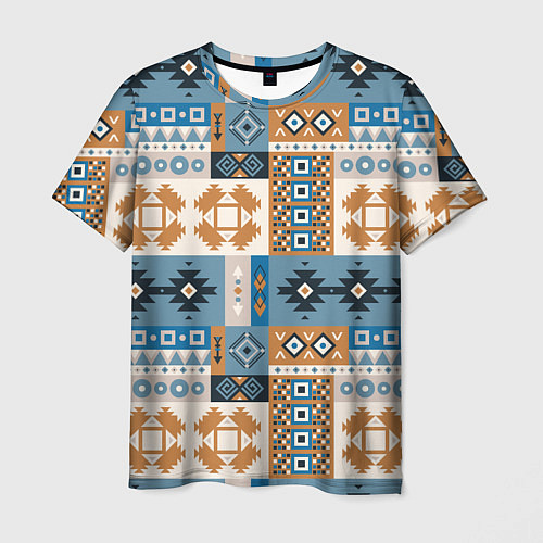 Мужская футболка Этнический мозаичный геометрический паттерн / 3D-принт – фото 1
