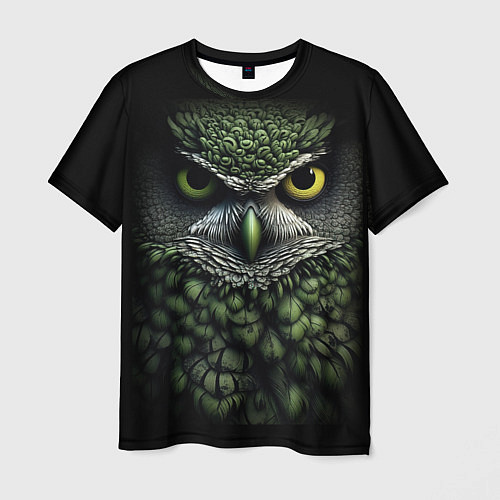 Мужская футболка Зелено черная сова / 3D-принт – фото 1