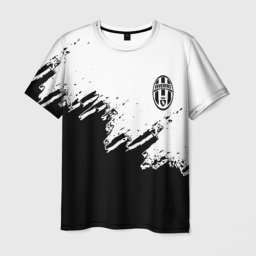 Мужская футболка Juventus black sport texture / 3D-принт – фото 1