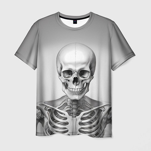 Мужская футболка Скелет черно белый / 3D-принт – фото 1