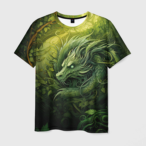 Мужская футболка Зеленый лесной дракон 2024 / 3D-принт – фото 1