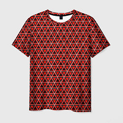 Футболка мужская Красные и чёрные треугольники, цвет: 3D-принт
