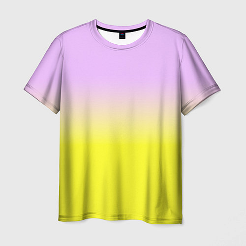 Мужская футболка Бледно-розовый и ярко-желтый градиент / 3D-принт – фото 1