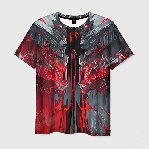 Мужская футболка Каменная адская броня красная / 3D-принт – фото 1