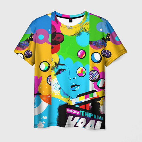 Мужская футболка Girls face - pop art / 3D-принт – фото 1
