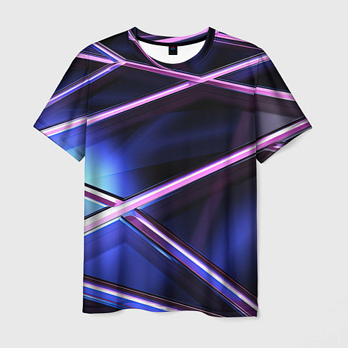 Мужская футболка Фиолетовая геометрическая абстракция / 3D-принт – фото 1