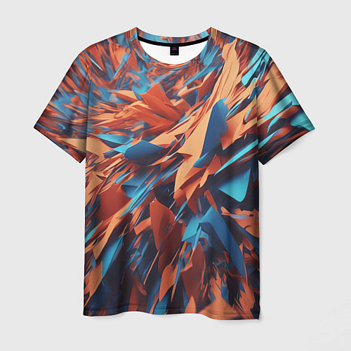 Мужская футболка Ломаные частицы - нейросеть / 3D-принт – фото 1