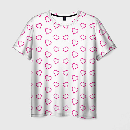 Мужская футболка Паттерн сердце / 3D-принт – фото 1