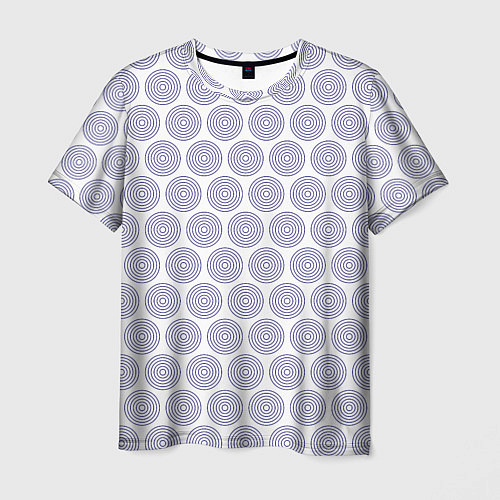 Мужская футболка Ретро круги контурные / 3D-принт – фото 1