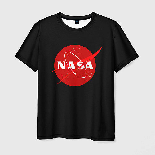 Мужская футболка NASA redlogo space usa / 3D-принт – фото 1