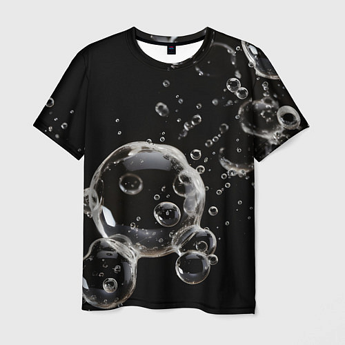 Мужская футболка Пузыри на черном / 3D-принт – фото 1