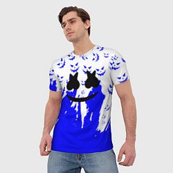 Футболка мужская Marshmello dj blue pattern music band, цвет: 3D-принт — фото 2