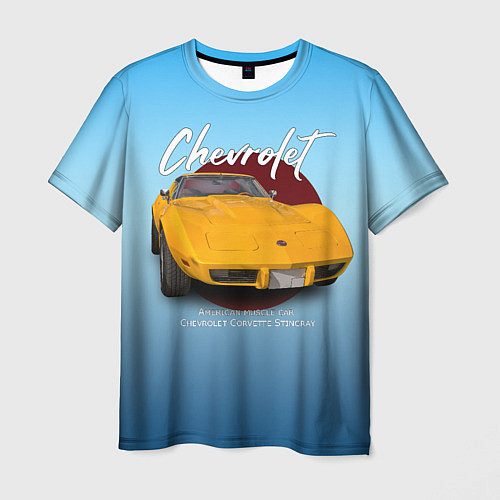 Мужская футболка Американский маслкар Chevrolet Corvette / 3D-принт – фото 1