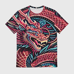 Футболка мужская Татуха японского дракона - ирезуми, цвет: 3D-принт
