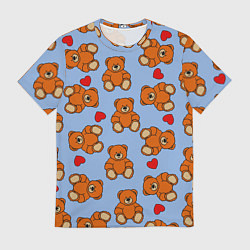 Мужская футболка Игрушки мишки и сердца