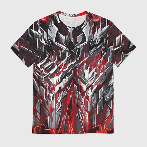 Мужская футболка Острый металл красный / 3D-принт – фото 1