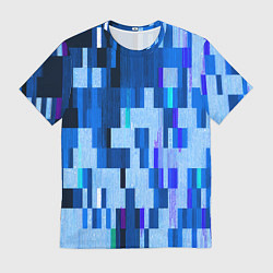 Футболка мужская Синий глитч, цвет: 3D-принт