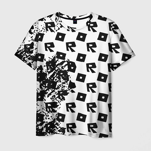 Мужская футболка Roblox pattern game black / 3D-принт – фото 1